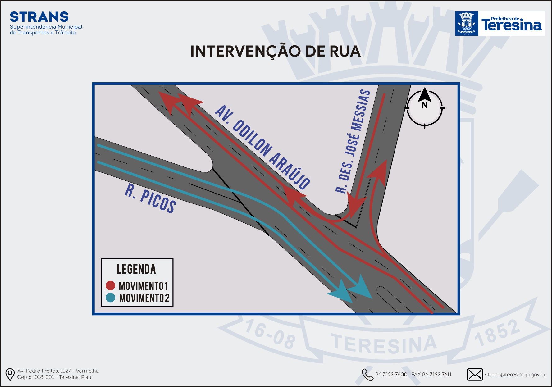 Mapa mostra intervenções no trânsito no bairro Piçarra